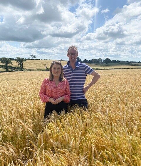Winner of the UFU winter barley cereal competition Reggie Lilburn pictured with Victoria Orr from the Lagan Group.