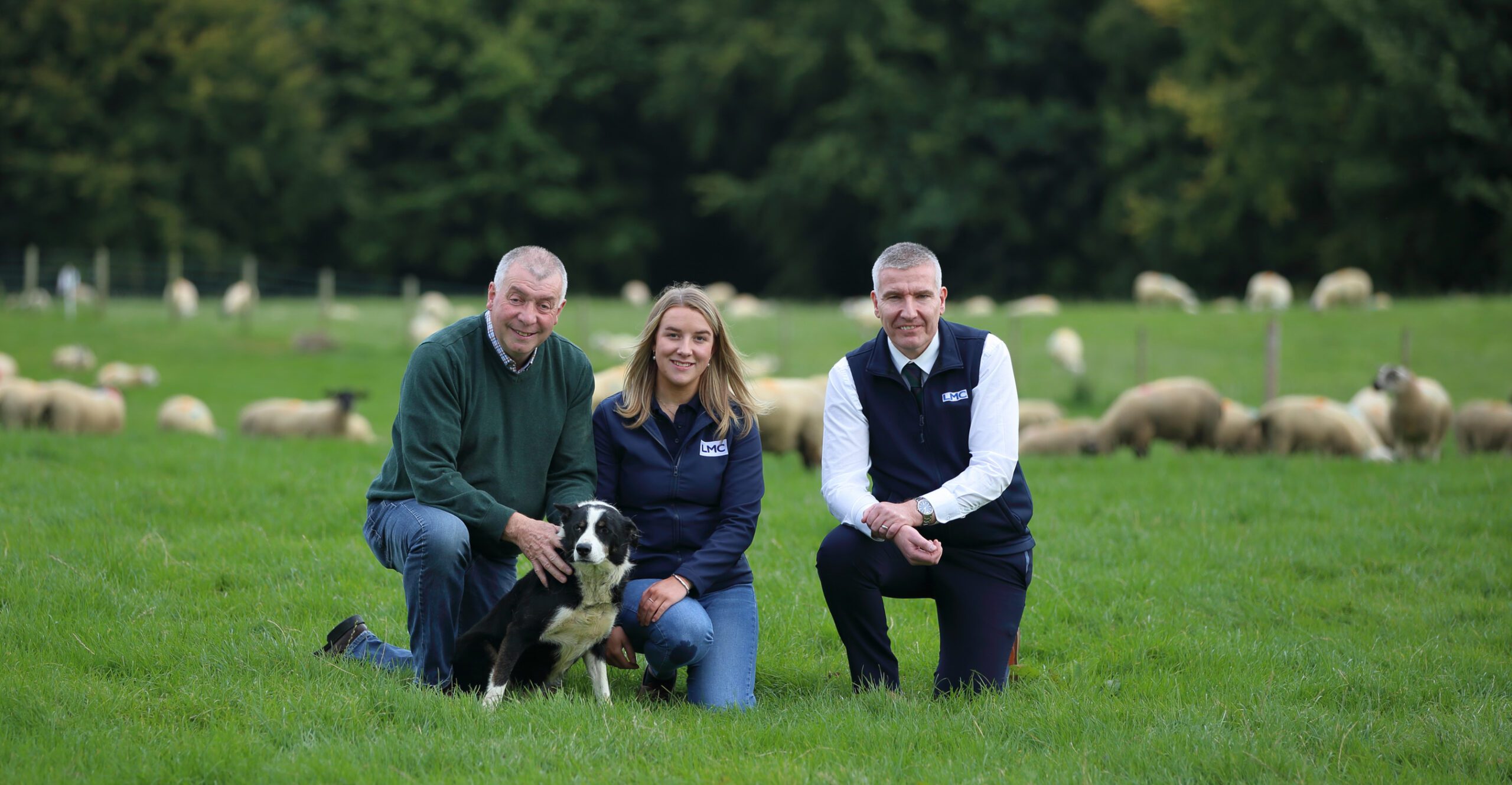Clement Lynch, Vice Chair UFU Hill Farming Committee, LMC Marketing JoAnne McCay and LMC CEO Ian Stevenson photographed together on Clement’s farm in Claudy.