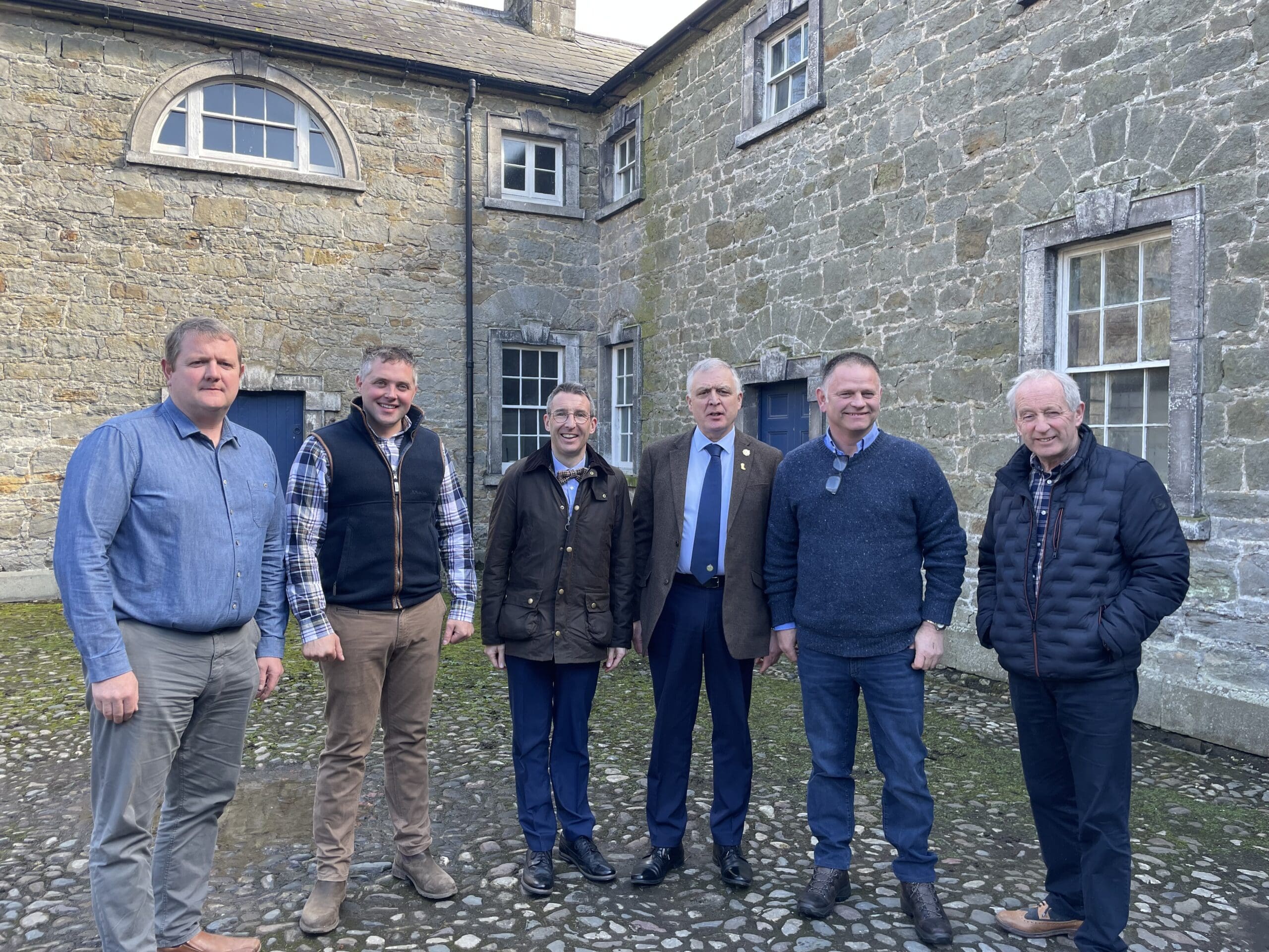 DAERA Minister Andrew Muir pictured with UFU deputy president William Irvine and UFU policy chairs David McElrea (potatoes), Christopher Gill (seeds and cereals), Trevor Gabbie (vegetables) and David Johnson (fruit).