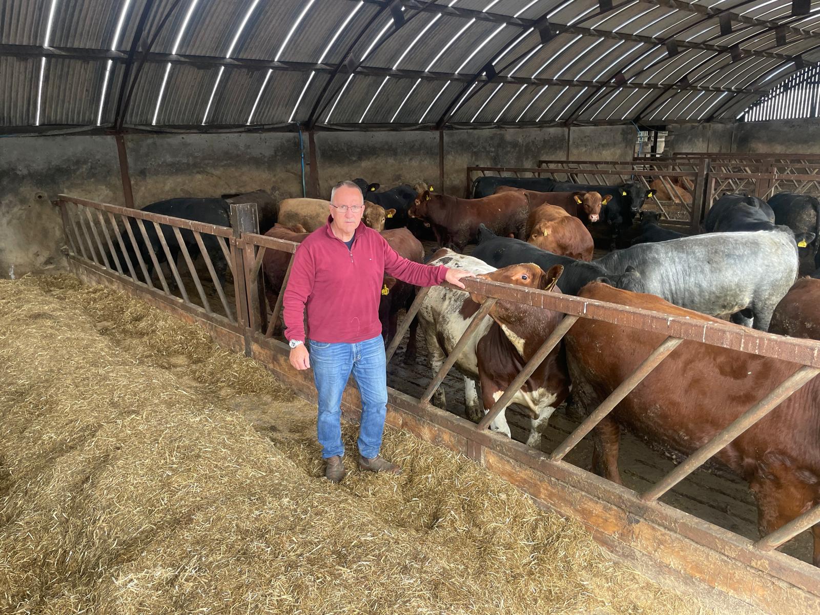 Ulster Farmers' Union Beef and Lamb chair Brendan Kelly on his farm in Randalstown, Antrim.